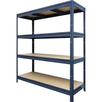 Dílenský regál Kovový regál KAISERTHAL Heavy Rack 1770 x 1600 x 600 mm 4 police, nosnost 2400 kg, šedá