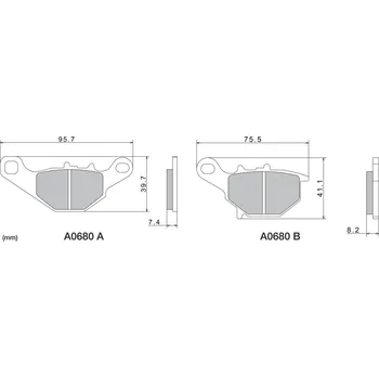 Brzdové destičky, NISSIN (semi-metalická směs) 2 ks v balení NISSIN M501-410