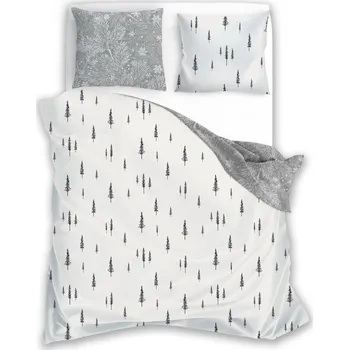 Povlečení Povlečení 160x200 Bavlněné Vánoční Zimní Stromečky Les Strom