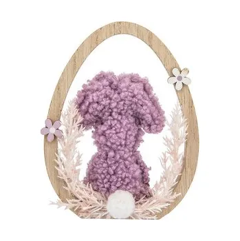 Figurka FIGURKA ZAJÍC VE VAJÍČKU 11X2X14CM FIALOVÁ