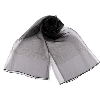 Šátek Společenský šátek / šála s obsahem hedvábí a lurexem dvouvrstvý 70x190 cm - 3 černá zlatá