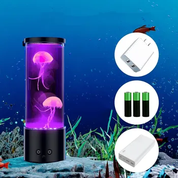 Lampička LÁVOVÁ LAMPA S MEDÚZAMI, LED LAMPA, RGB NÁLADOVÁ LAMPA SE 17 BARVAMI
