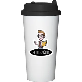 Termohrnek Cestovní termohrnek s uchem s potiskem NEJLEPŠÍ UČITEL