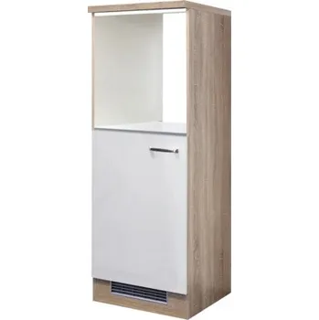 Šatní skříň Skříň pro vestavnou lednici výšky 88 cm Flex Well Valero 60 x 60 x 169,5 cm bílá vysoce lesklé dub sonoma matný