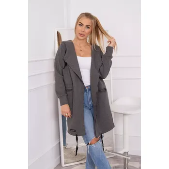 Pláštěnka Zateplená pláštěnka s kapucí z grafitu Kesi hnědá 3101789