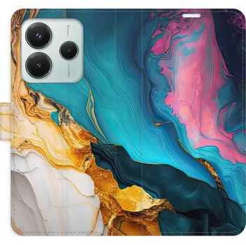 Pouzdro na mobilní telefon Flipové pouzdro iSaprio - Colourful Marble - Xiaomi Redmi Note 14 5G