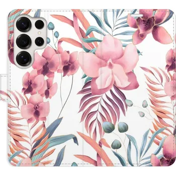 Pouzdro na mobilní telefon Flipové pouzdro iSaprio - Pink Flowers 02 - Samsung Galaxy S25 Ultra