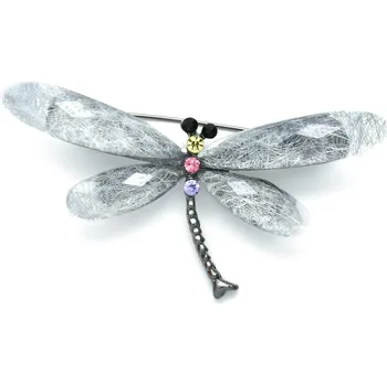 Brož Brož vážka exkluziv Ginna česká výroba - Stříbrná