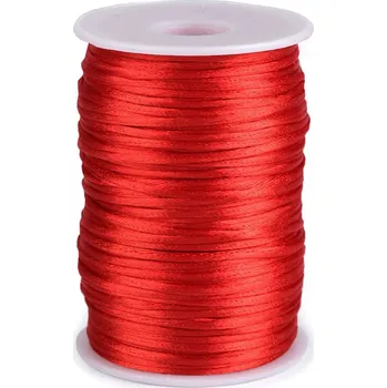 Příze Saténová šňůra Ø2 mm, barva 14 červená