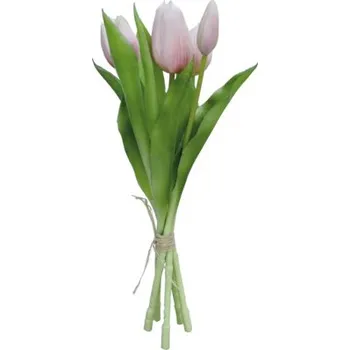 umělá květina Umělá květina svazek tulipánů 30 cm 5 ks růžová