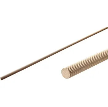 Nábytkové kování Kulatina 16x1000mm drážkovaná buk GP 50 ks