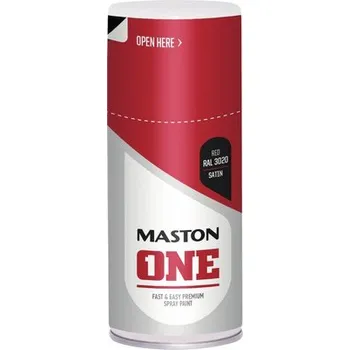 Barva ve spreji Lak ve spreji Maston ONE Satin Red RAL3020 dopravně červený 150 ml