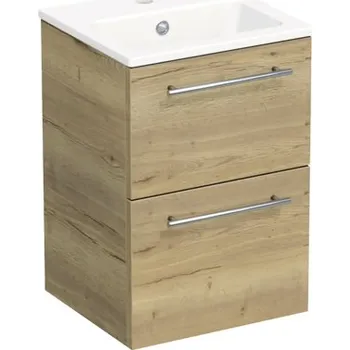 Koupelnový nábytek Koupelnová skříňka s umyvadlem Intedoor TRENTA 40 cm dub halifax přírodní TRE MINI 40 2Z S 80