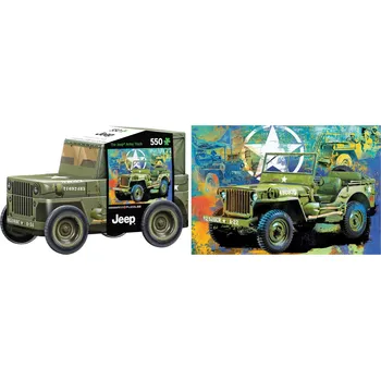 Puzzle Eurographics puzzle v plechové krabičce Vojenský džíp 550 dílků