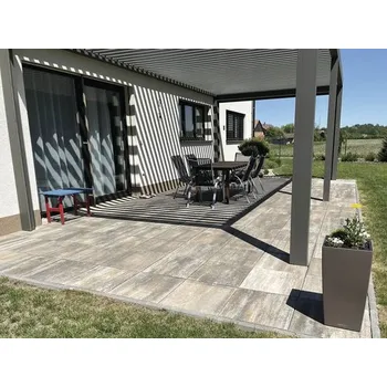 Venkovní dlažba Betonová dlažba Elegant 50 x 50 x 4 cm bílohnědočerná