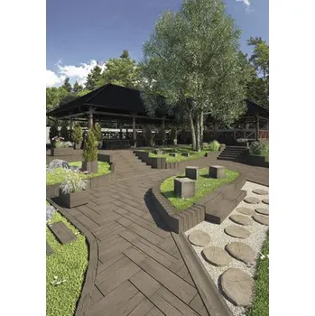 Venkovní dlažba Betonová dlažba Bark 11 prkno 39,5x25x5 cm hnědá