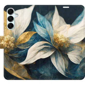 Pouzdro na mobilní telefon Flipové pouzdro iSaprio - Gold Flowers - Samsung Galaxy A16 5G
