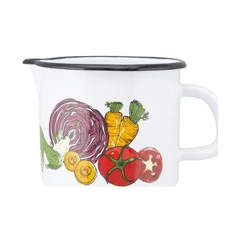 SMALTOVANÝ HRNEK S VÝLEVKOU 1.15 L PRŮMĚR: 12CM VÝŠKA: 11.5CM. ZELENINA