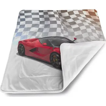deka Sablio Dětská deka pro miminko Ferrari Závodní vlajka - 80x100 cm