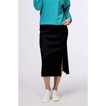 Dámská sukně Černá dámská sukně v midi délce s rozparky 158 velikost S