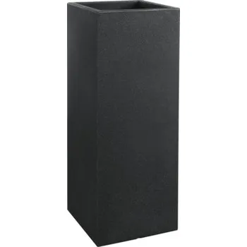 Květináč Květináč plastový Kubus 30 x 30 x 80 cm antracit