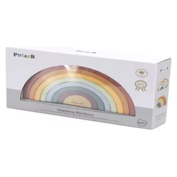 Dřevěná hračka Dřevěná duha PolarB – kreativní montessori skládanka