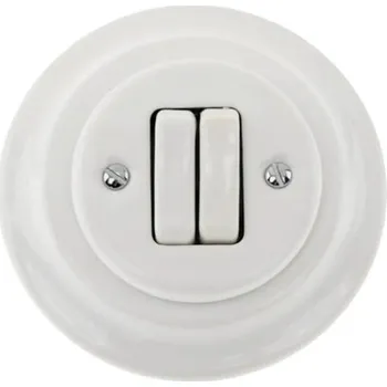 vypínač Porcelánový vypínač Bohemia-Design K1-R220Q ř.6+6 schodišťový bílý