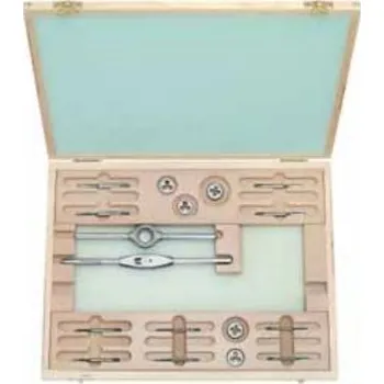 Závitořezný nástroj Závitníky a závitová očka UNF 5-44 – UNF 12-28, sada 17 dílů - Bučovice Tools