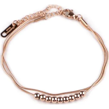 Náramek Náramek z nerezové oceli dvojitý hadí - 2 růžové zlato