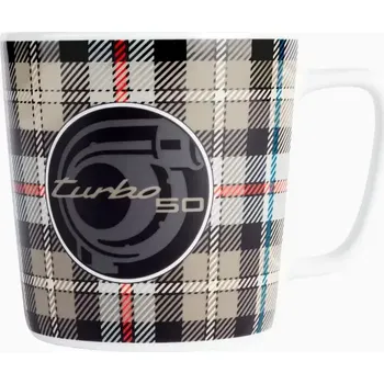 PORSCHE Collector's cup no.8 50Y Turbo Limited Hrnek 500ml s tartanovým vzorem (Porcelánový hrníček v exkluzivním designu 911 Turbo.)