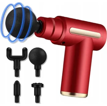 Masážní přístroj BEZDRÁTOVÁ MASÁŽNÍ PISTOLE MASÁŽNÍ PŘÍSTROJ NA ZÁDA A TĚLO, 4 NÁSTAVCE, VÝKONNÁ