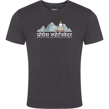 Pánské oblečení triko krátké pánské Progress AROMATIC NEPAL antracit