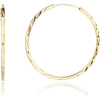 Náušnice Bealio BEALIO Stříbrné náušnice BROUŠENÉ KRUHY 45 mm yellow 03-13417-3378