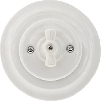 vypínač Porcelánový vypínač Bohemia-Design K1-R130A1 ř.7 křížový, otočný bílý