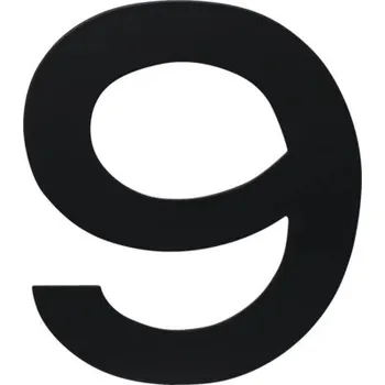 Domovní číslo Nerezové číslo RN.150L.9.CE v plochém „2D“ provedení, černá matná