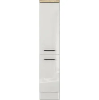 Šatní skříň Výsuvná potravinová skříň Flex Well Lund 30 x 60 x 161 cm světle šedá lesk kouřově šedá matný