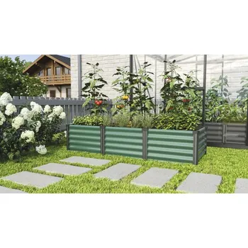 Vyvýšený záhon Vyvýšený záhon Vitavia Linus In & Out 401 S plechový 65 x 185 x 40,1 cm zelený/černá