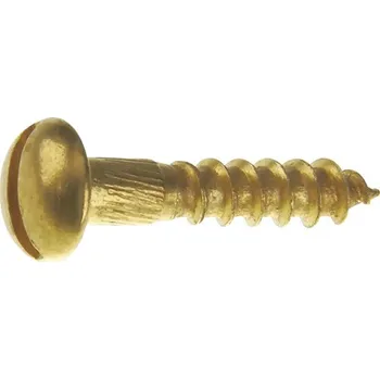 Vrut Vrut do dřeva 2,0x16 DRÁŽKA, půlkulatá hlava, mosaz, 15ks