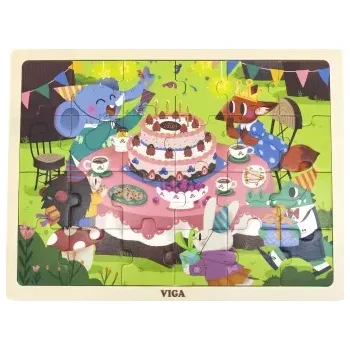 Dřevěná hračka Viga Toys Narozeninová oslava 24 dílků
