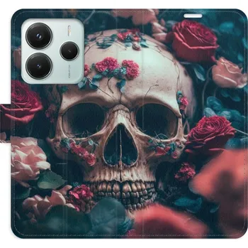 Pouzdro na mobilní telefon Flipové pouzdro iSaprio - Skull in Roses 02 - Xiaomi Redmi Note 14 5G