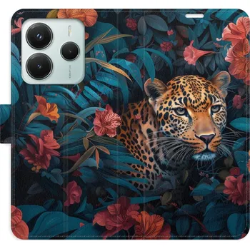 Pouzdro na mobilní telefon Flipové pouzdro iSaprio - Flower Jaguar 02 - Xiaomi Redmi Note 14 5G