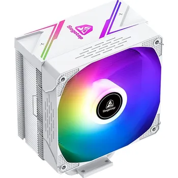 PC ventilátor BÍLÉ CHLAZENÍ PRO CPU AMD INTEL, 6 HEATPIPE, 180W TDP, ARGB VENTILÁTOR + HORNÍ KRYT