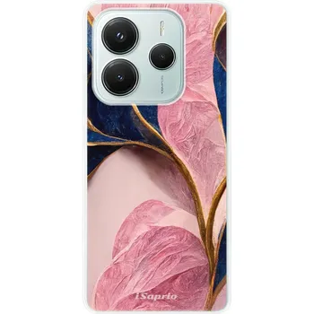 Pouzdro na mobilní telefon Odolné silikonové pouzdro iSaprio - Pink Blue Leaves - Xiaomi Redmi Note 14 5G