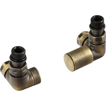Hlavice pro radiátor Sapho CORNER SIMPLY připojovací sada ventilů triaxiální, pravé provedení, bronz TM1248