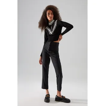 Trendyol černé tkané kalhoty se širokými nohavicemi Trendyol černá 1003025