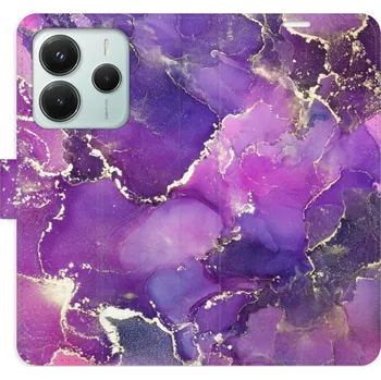 Pouzdro na mobilní telefon Flipové pouzdro iSaprio - Purple Marble - Xiaomi Redmi Note 14 5G