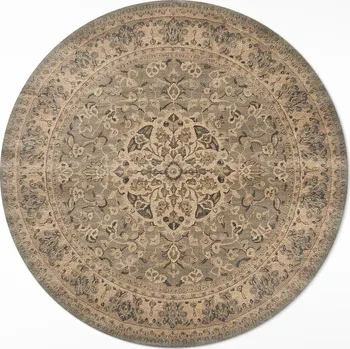 Koberec Moderní Kulatý vinylový Koberec do bytu, průměr 80 cm, Harmonie zemitých barev