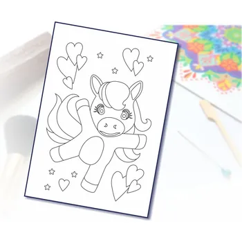 Radost v písku Šablona na pískování pony v srdíčkách Varianta: A4 (210 x 297 mm)