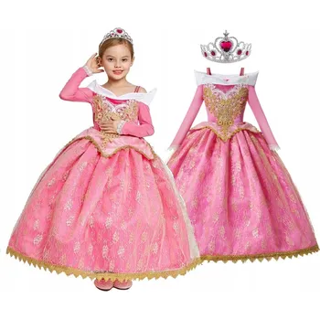 Karnevalový kostým KOSTÝM ŠATY KOSTÝM AURORA, KARNEVALOVÝ PLES 134 / 140 CM