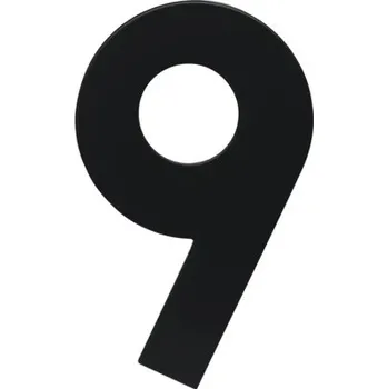 Domovní číslo Nerezové číslo RN.120L.9.CE v plochém „2D“ provedení, matná černá